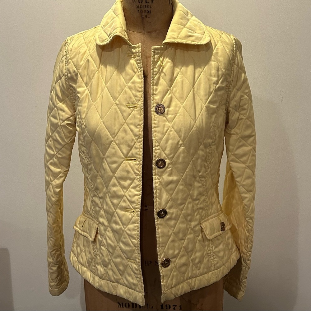 Lilly Pulitzer Light Yellow Quilted Puffer Jacket